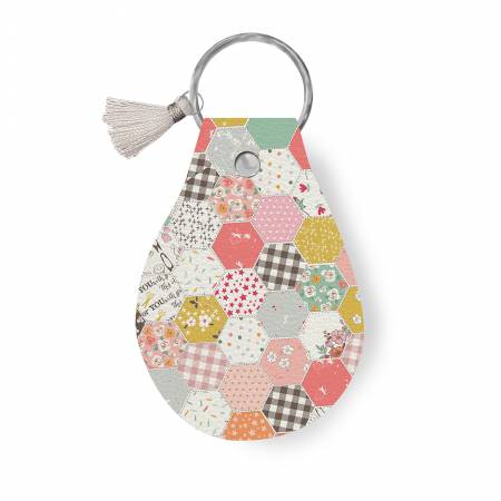 Leather Circle Key Chain BloomBerry