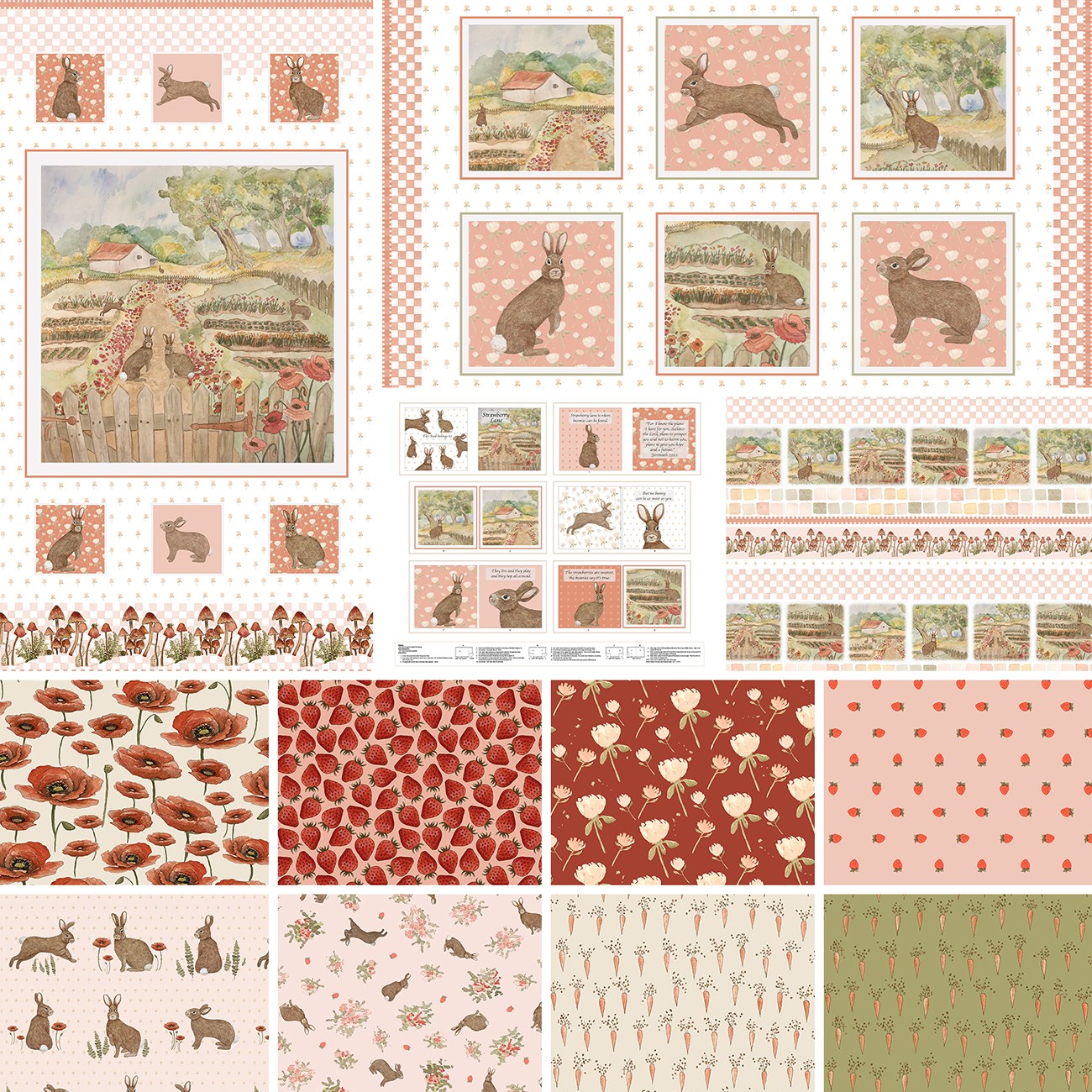 Assortment Strawberry Lane, 10pcs x 10yds & 2pcs x 8yds