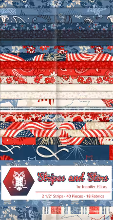 2.5in Strips Stripes and Stars 40pcs