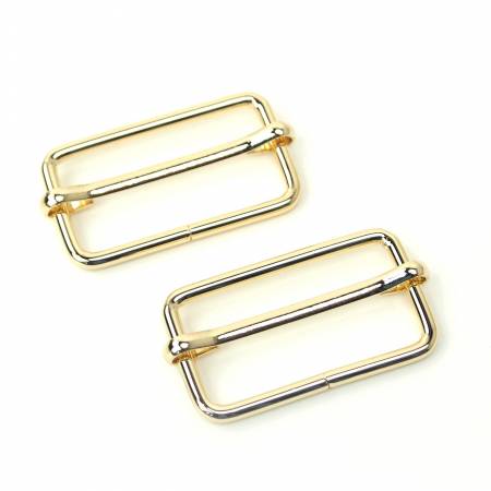 Two Slider Buckles 1 1/2 Gold