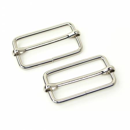 Two Slider Buckles 1 1/2 Nickel