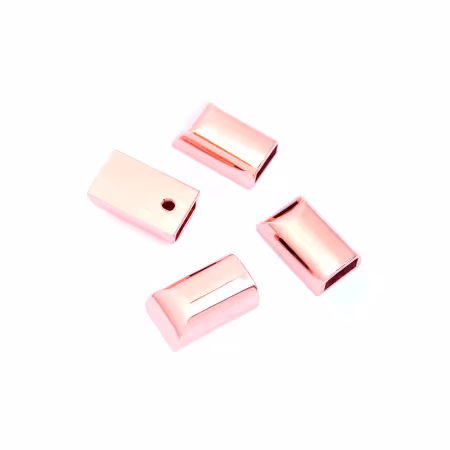 Four Zipper Cord Ends Rose Gold