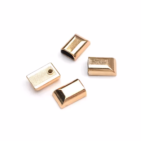 Four Zipper Cord Ends Gold