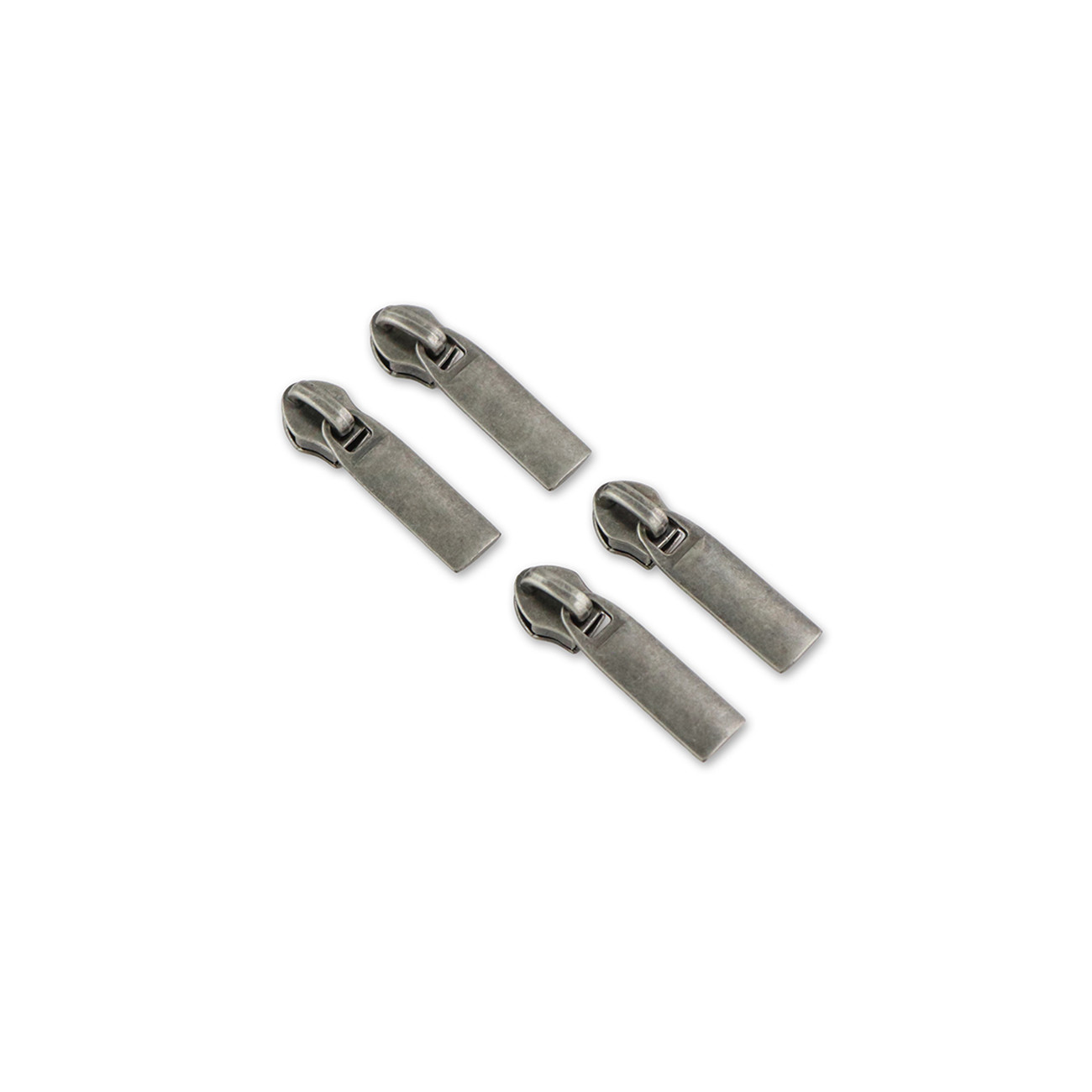 Rectangle Zipper Pulls Size 5 Antique Nickel 4pk