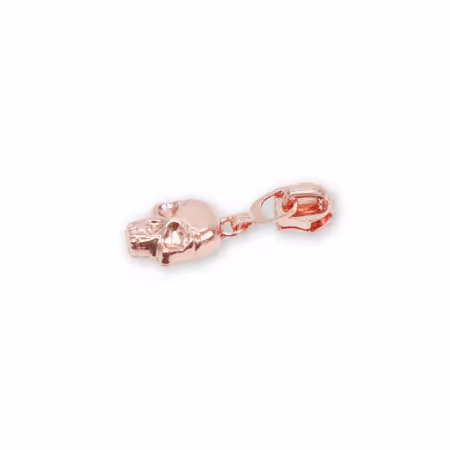 Four 5 Skull Zipper Pulls Rose Gold