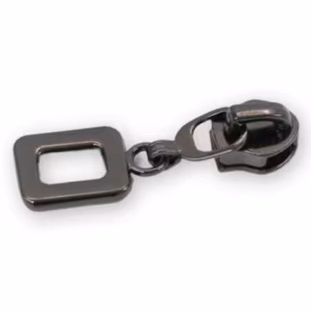 Four 5 Rounded Rectangle Zipper Pulls Gunmetal