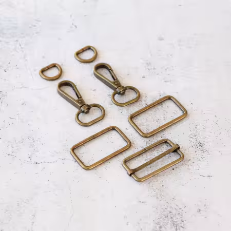 1-1/2in Wide Webbing Strap Hardware Kit Antique