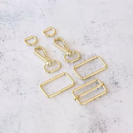 1-1/2in Wide Webbing Strap Hardware Kit Gold
