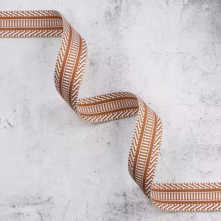 Railroad Track Tan/White Webbing 1-1/2in x 50yd