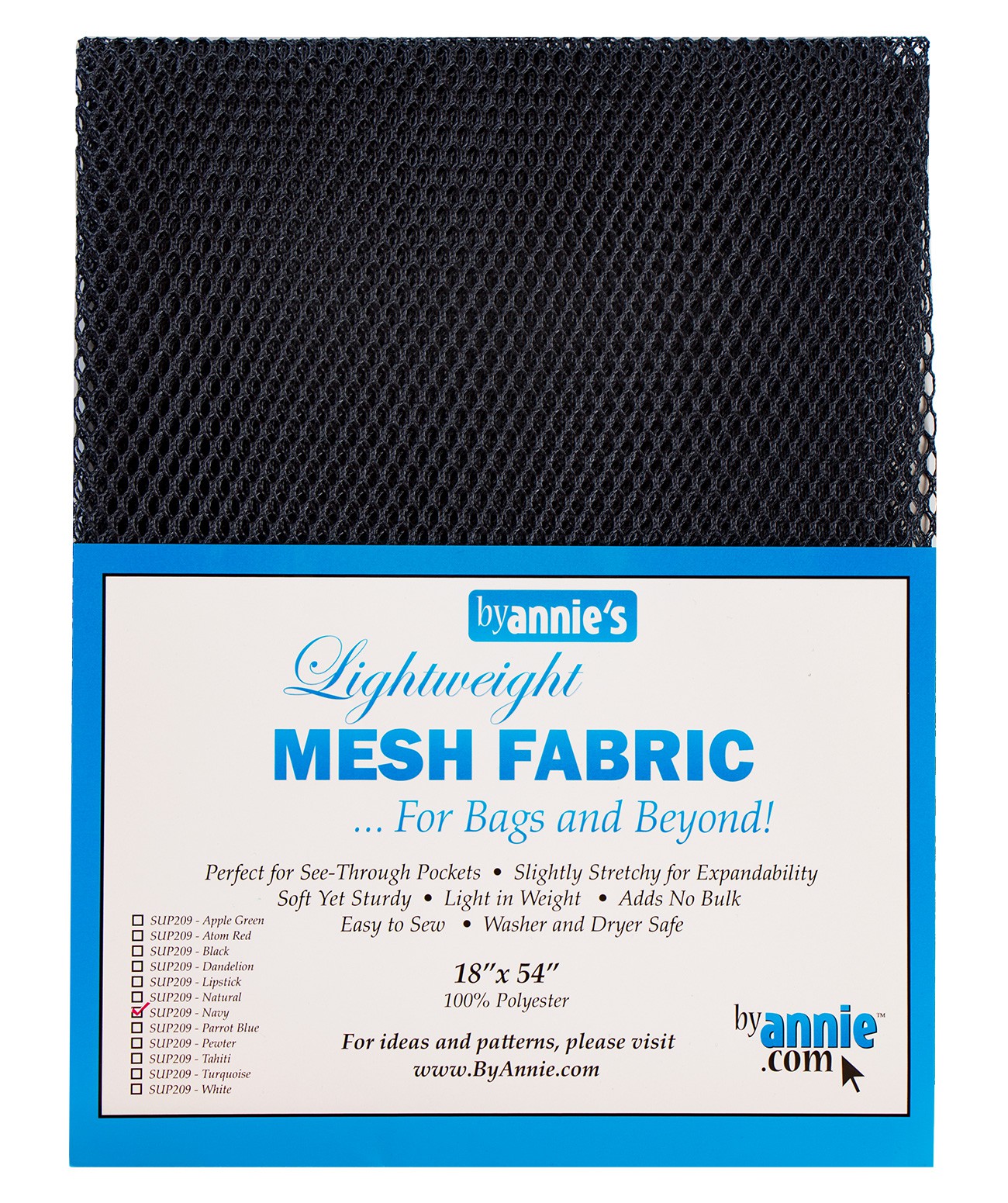 Lightweight Mesh Fabric Navy 18x54in