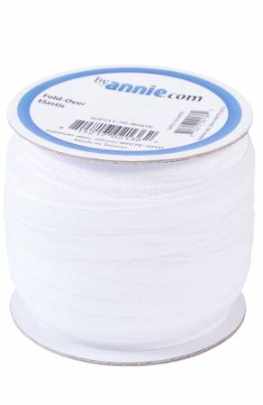 Fold-over Elastic 3/4in x 50yd White