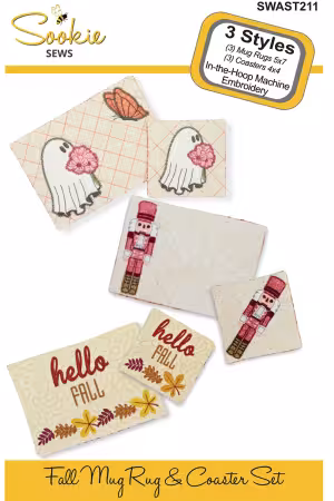 Fall Mug Rug & Coaster Set In-the-Hoop