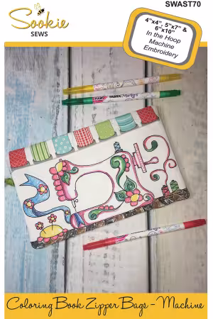 Coloring Book Zipper Pouch In the Hoop - Machine