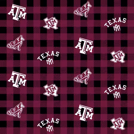NCAA-Texas A&M Aggies Buffalo Plaid Cotton