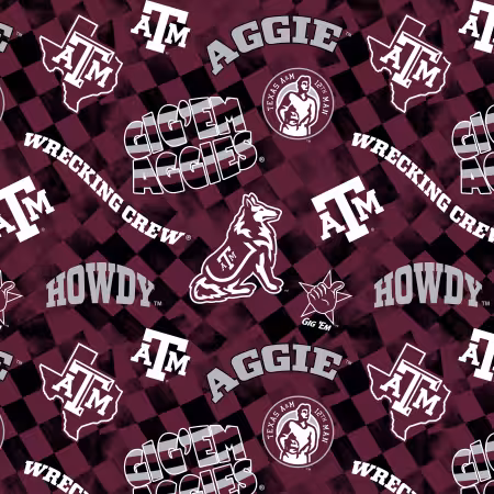 Texas A&M Check allover-Cotton