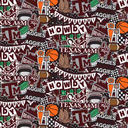 NCAA-Texas A&M Doodle allover-cotton 43/44