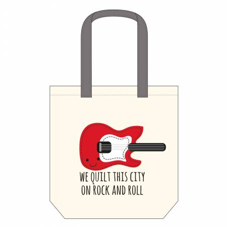 We Quilt this City Canvas Tote Bag 14-1/2in x 16in