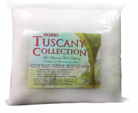 Tuscany 20% Wool 80% Cotton Batting Twin 72in X 96in