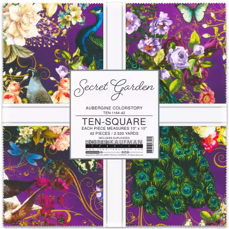 10in Squares Secret Garden, 42pcs/bundle
