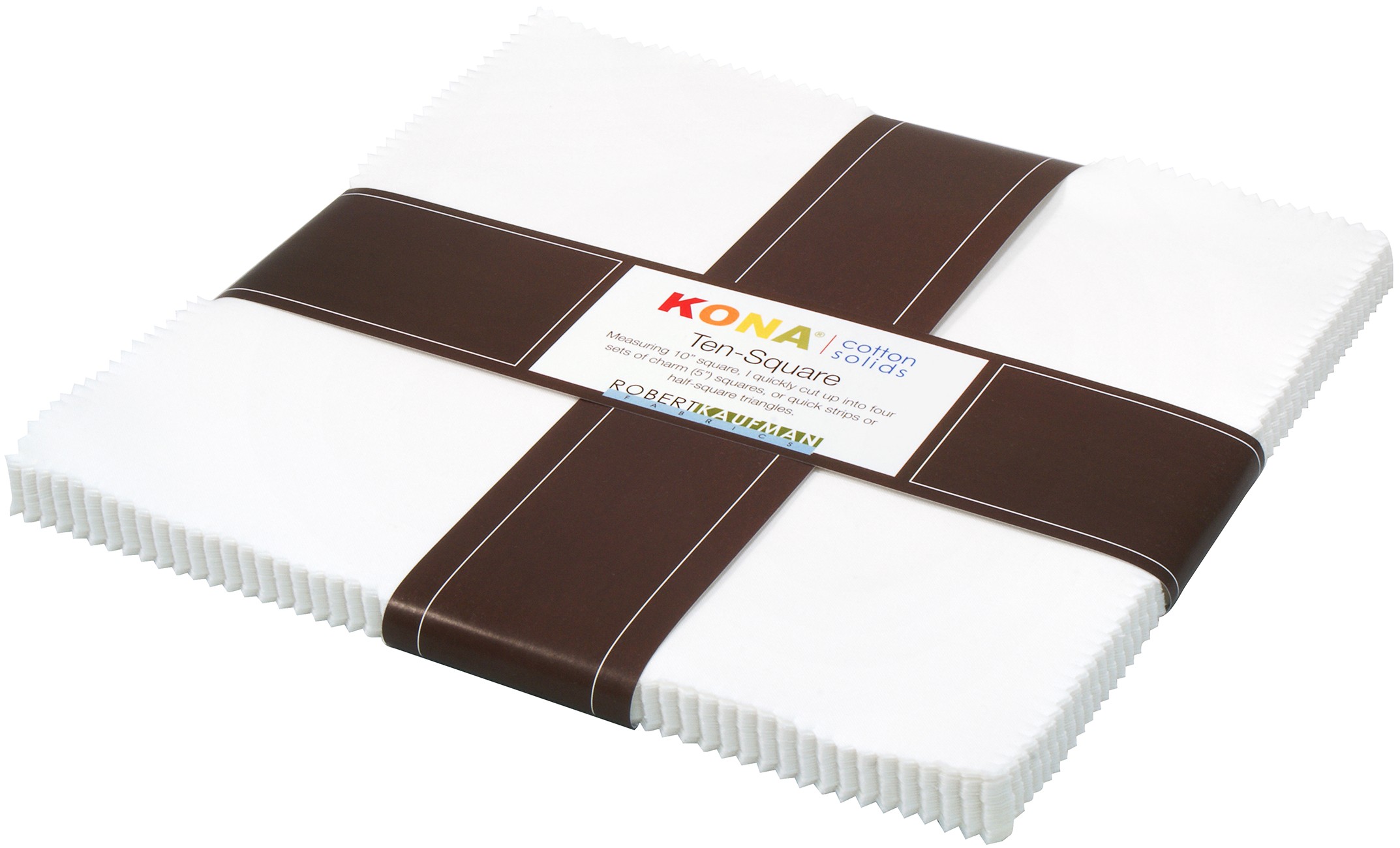 5in Squares Kona Solids White Colorway 42Pcs