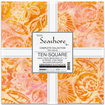 10in Squares Seashore, 42pcs/bundle