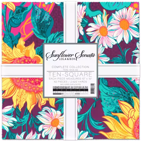 10in Squares, Sunflower Sonata, 42pcs