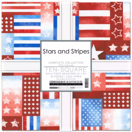 10In Squares Stars And Stripes 42Pcs/Bundle