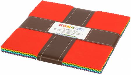 10in Squares Kona Cotton 2019 New Colors, 42pcs/bundle