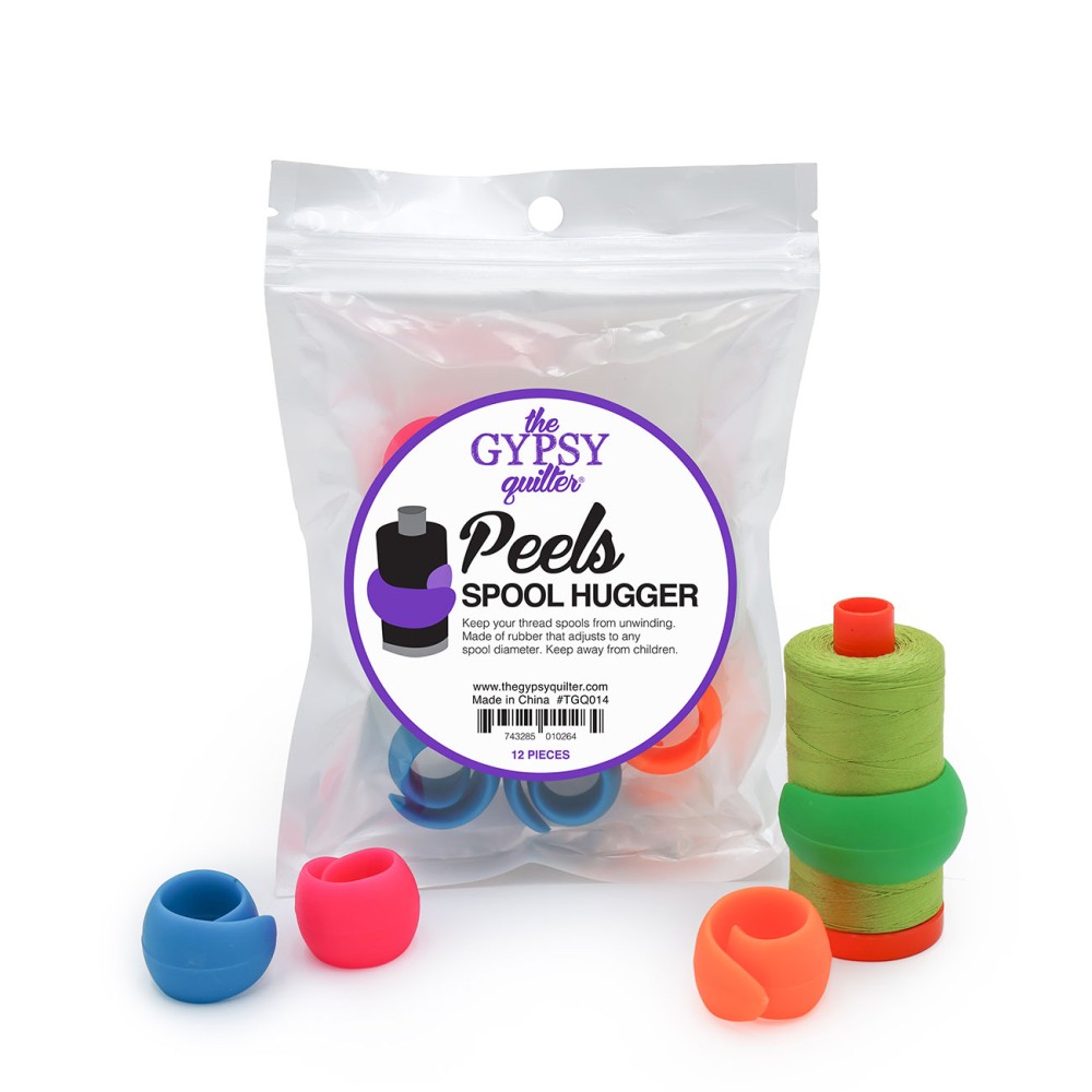 The Gypsy Quilter Thread Peels assorted rubber spool huggers 12-pack TGQ014