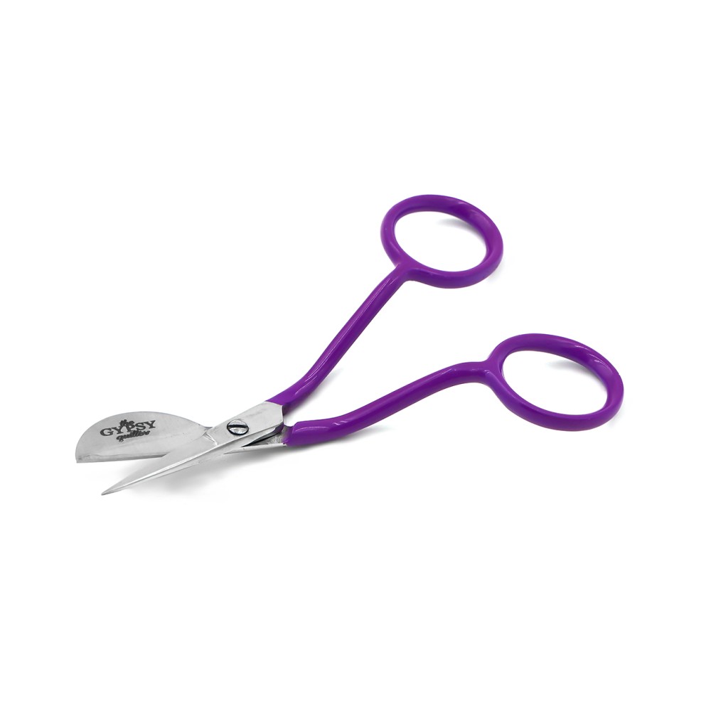 Open Gypsy Quilter Mini Duckbill Scissors showing the broad lower bill