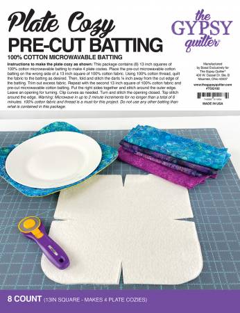 Plate Cozy Pre-Cut Batting  8ct