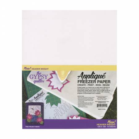 Gypsy Quilter Freezer Paper 12in x 15in Heavy Weight 40ct