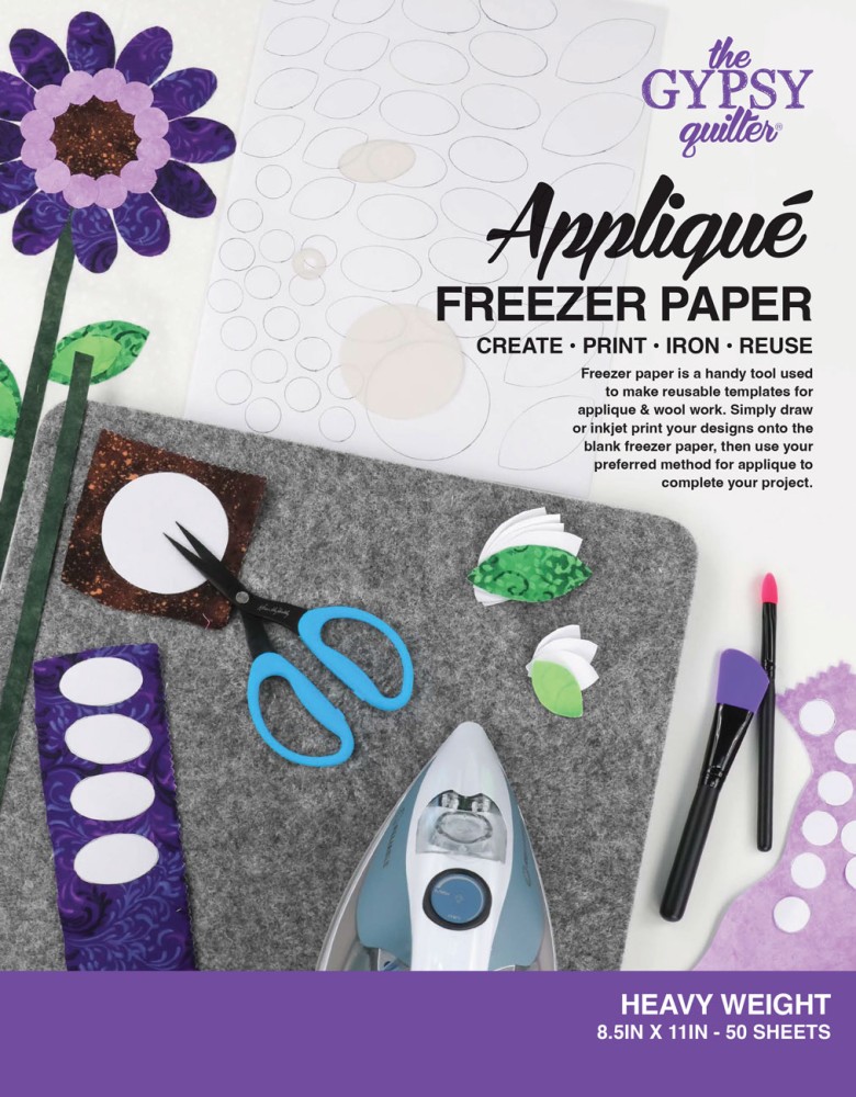 The Gypsy Quilter Heavy Weight Applique Freezer Paper 8.5 x 11in 50 sheet pack