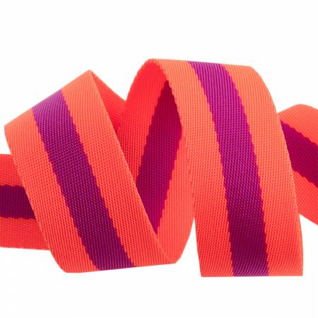 Tula Pink Webbing 2yd x 1.5in - Watermelon and Plum