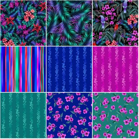10in Squares Tropical Gardens, 42pcs/bundle