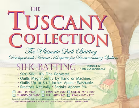 Batting Tuscany Silk Polyester Blend 120in x 120in King