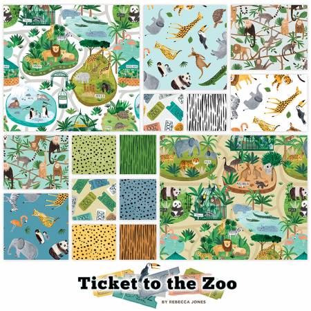 10in Squares Ticket To The Zoo, 42pcs, 4 bundles/pack