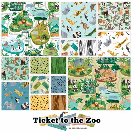 10in Squares Ticket To The Zoo, 42pcs, 4 bundles/pack