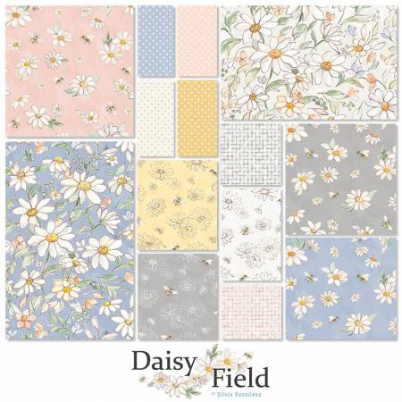 10in Squares Daisy Field, 42pcs, 4 bundles/pack