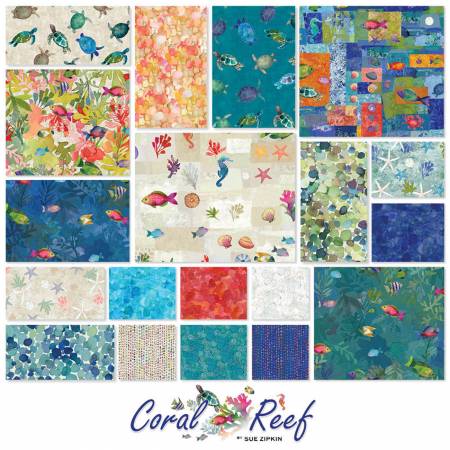 10in Squares Coral Reef, 42pcs, 4 bundles/pack