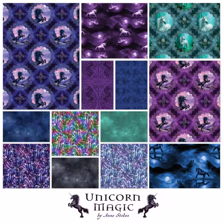 10in Squares Unicorn Magic, 42pcs, 4 bundles/pack