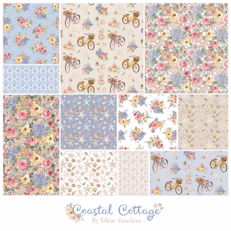 10in Squares Coastal Cottage, 42pcs, 4 bundles/pack