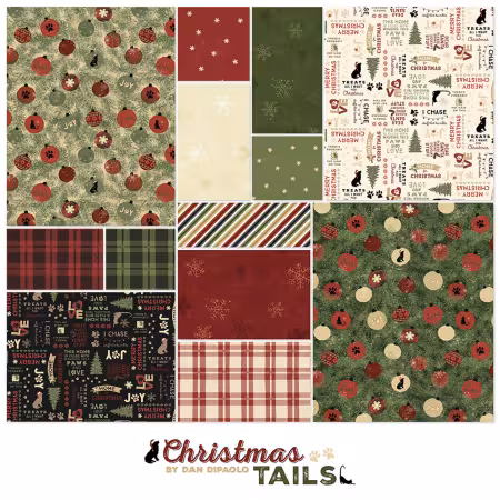 10in Squares Christmas Tails, 42pcs, 4 bundles/pack