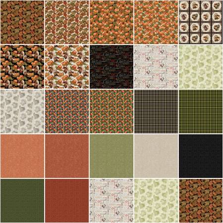 10in Squares Turkey Time, 42pcs/bundle