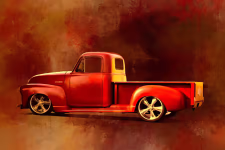 Red Pick Me Up Chevy 24.625 x 15.5in