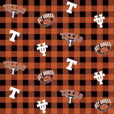 NCAA-Texas Longhorns Buffalo Plaid Cotton