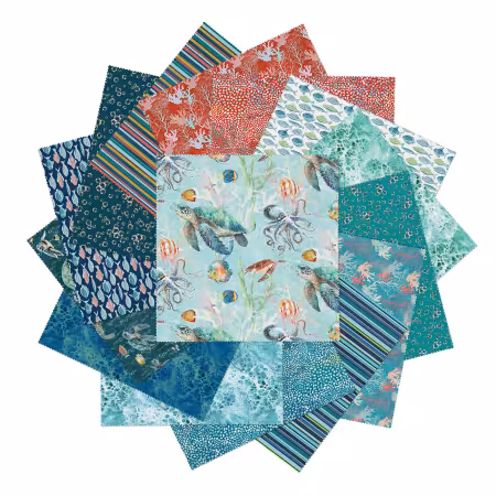 10in Squares Under the Sea 42pcs/bundle