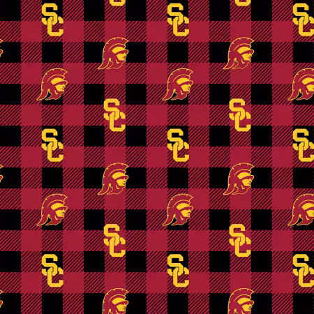 NCAA-USC Trojans Buffalo Plaid Fleece