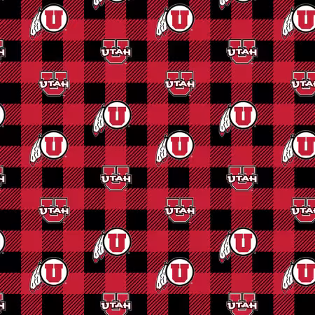 NCAA Utah Buffalo Plaid Fleece