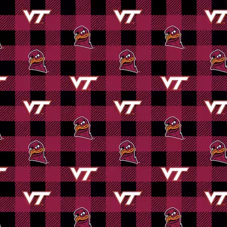 NCAA-Virginia Tech Hokies Buffalo Plaid Fleece